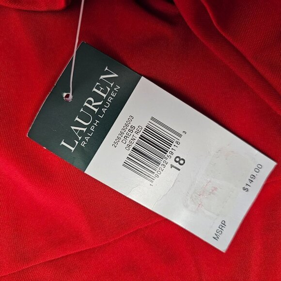 Ralph Lauren Brandie Cowl Neck Red Dress - Picture 5 of 11